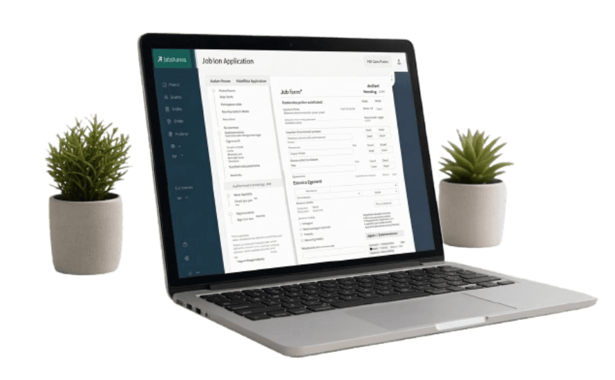 Laptop showing the mainlobbi resume builder